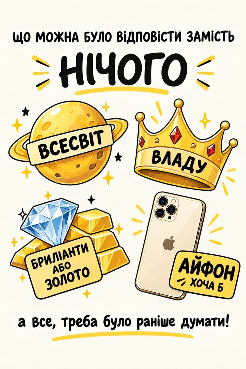"Нічого", тому що потрібно нормально відповідати...