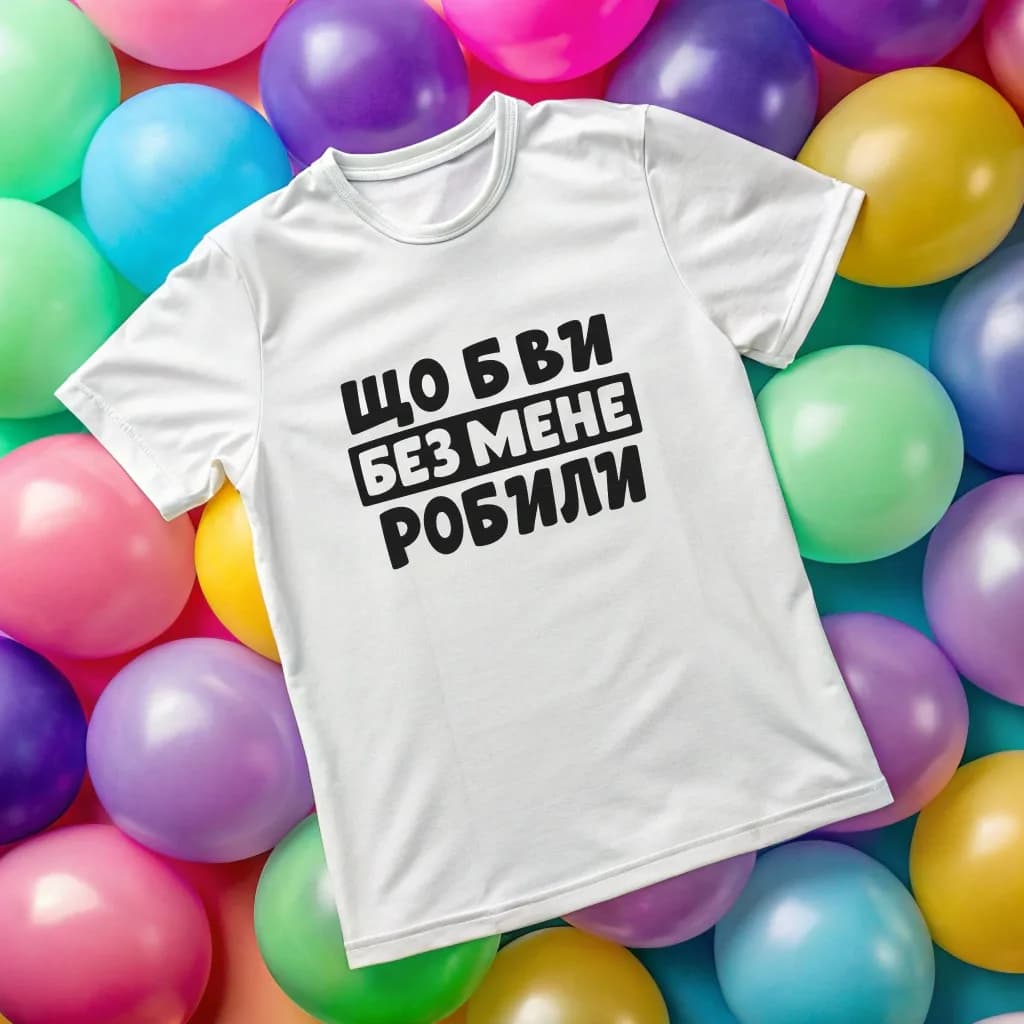 Чоловіча футболка "Щоб ви без мене робити" — 2