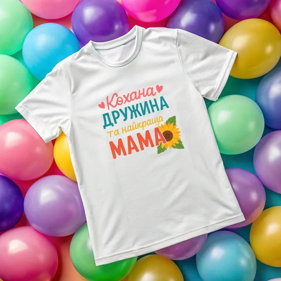 Женская футболка "Кохана дружина та найкраща Мама" — 2