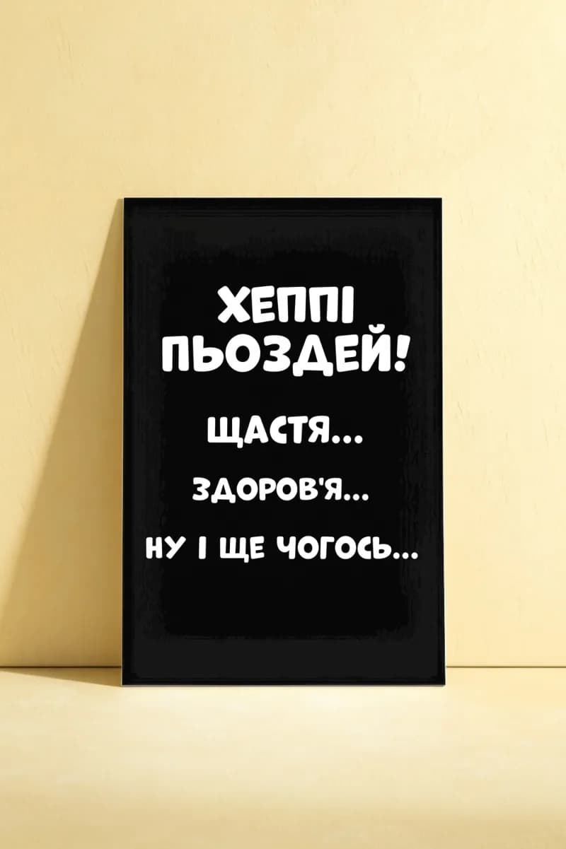 Открытка «Хеппі Пьоздєй»