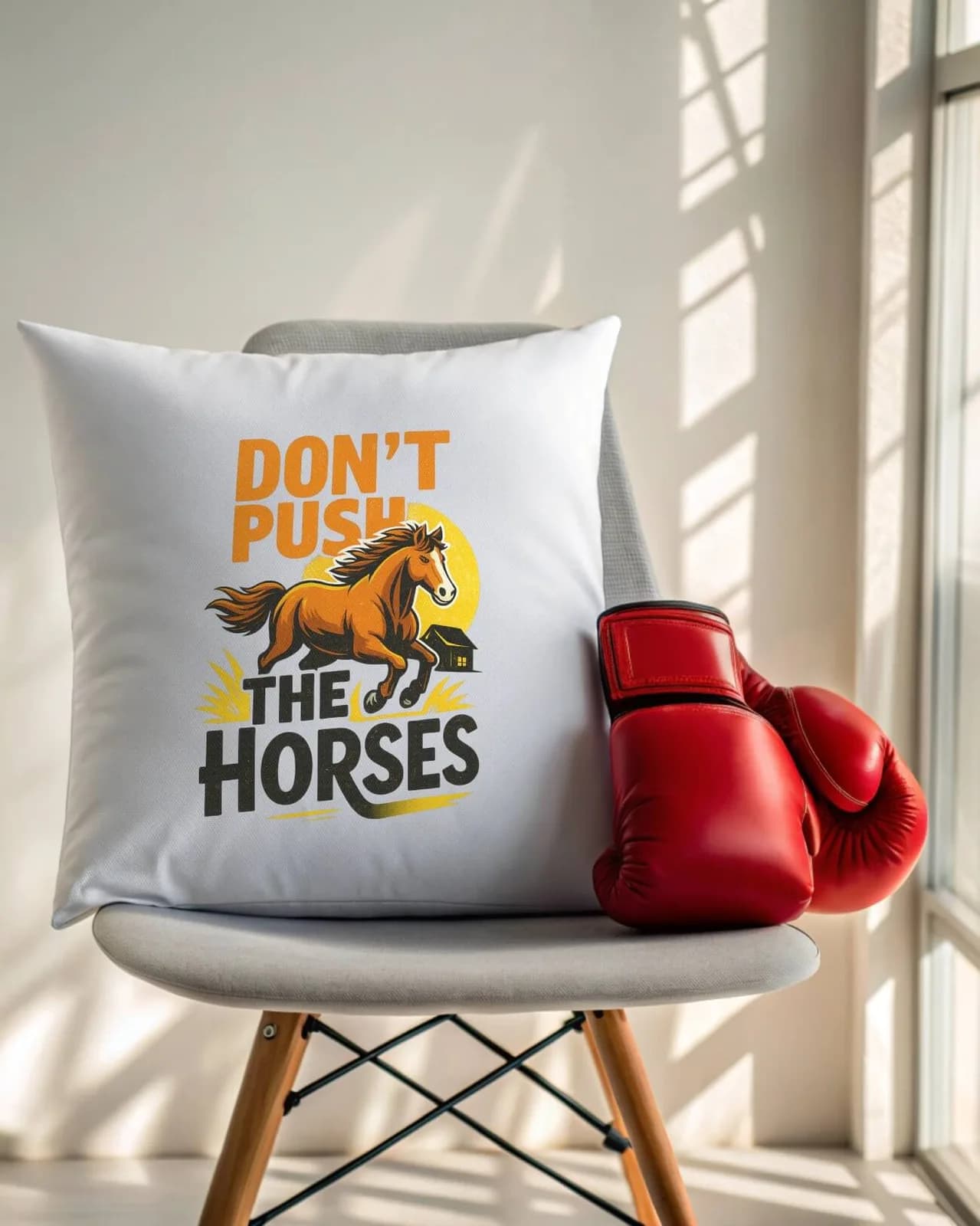 Подушка "Dont Push The Horses" (Усик)