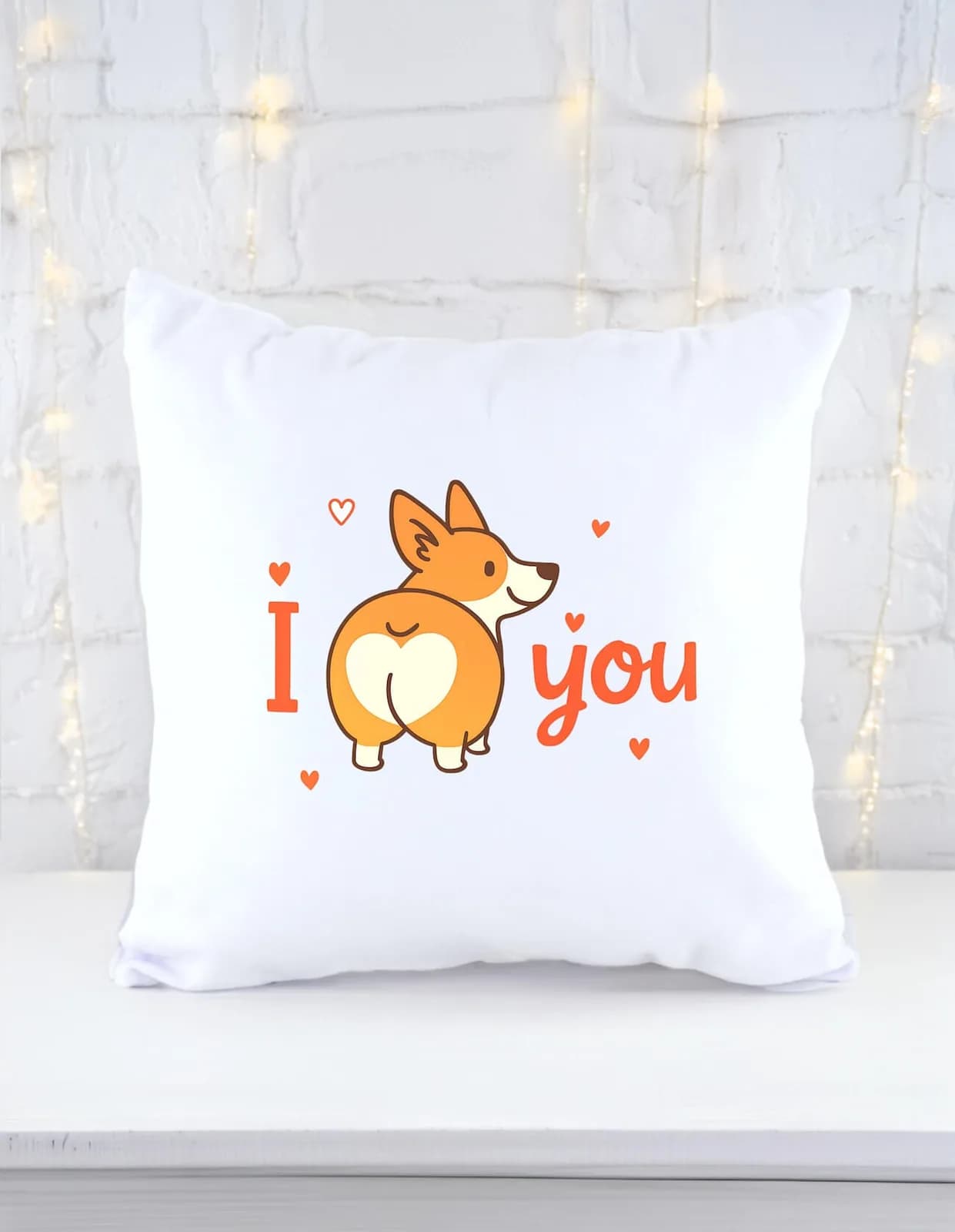 Подушка «I Love You» (корги)