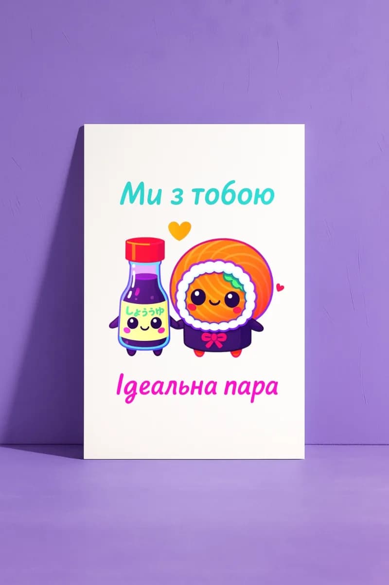 Открытка «Ми з тобою — ідеальна пара»