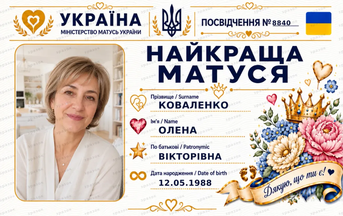 Сувенирное удостоверение «Лучшая мама»