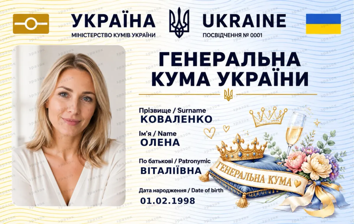 Сувенирное удостоверение «Генеральная кума»
