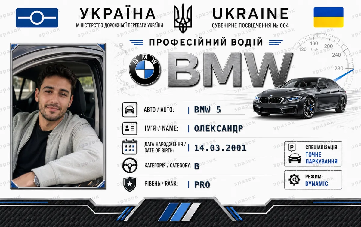 Сувенірне посвідчення водія BMW