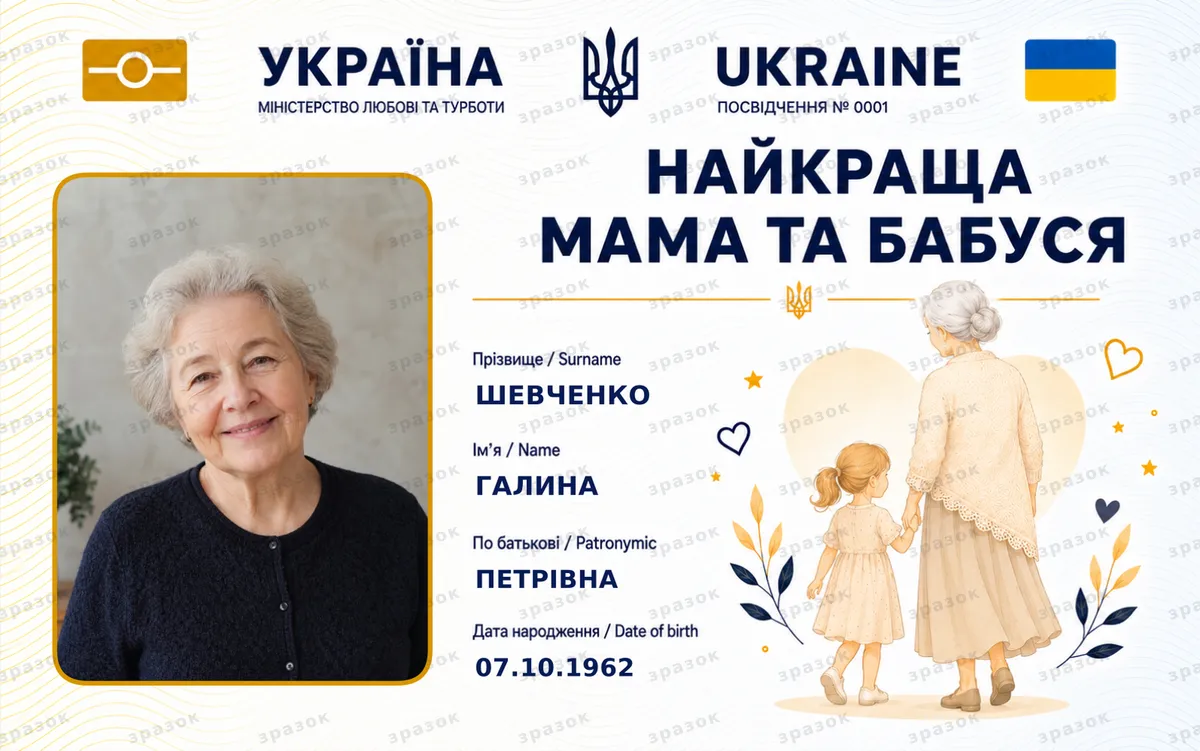 Сувенирное удостоверение «Лучшая мама и бабушка»