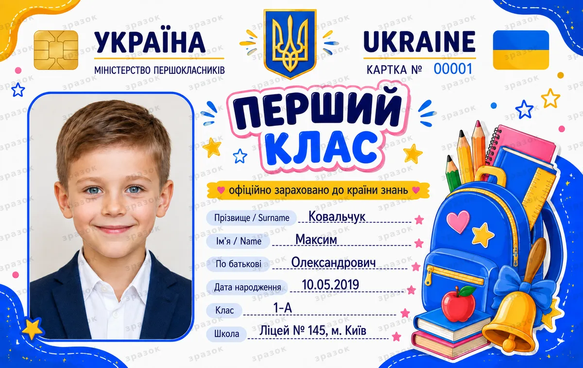 Сувенирное удостоверение первоклассника