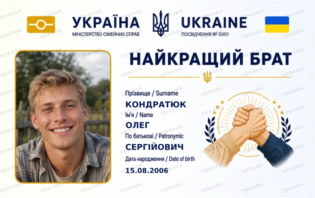 Сувенирное удостоверение «Лучший брат»